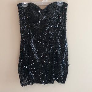 Black sequin mini dress
